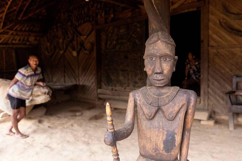 Konyak Tribes wood Carving art of Nagaland