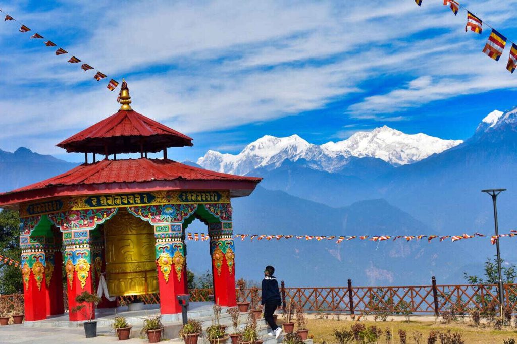 Large Prayer wheel near Pelling Sky walk